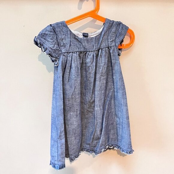 The Little White Company Chambray Denim Dress- Size 18-24m - Picture 1 of 5